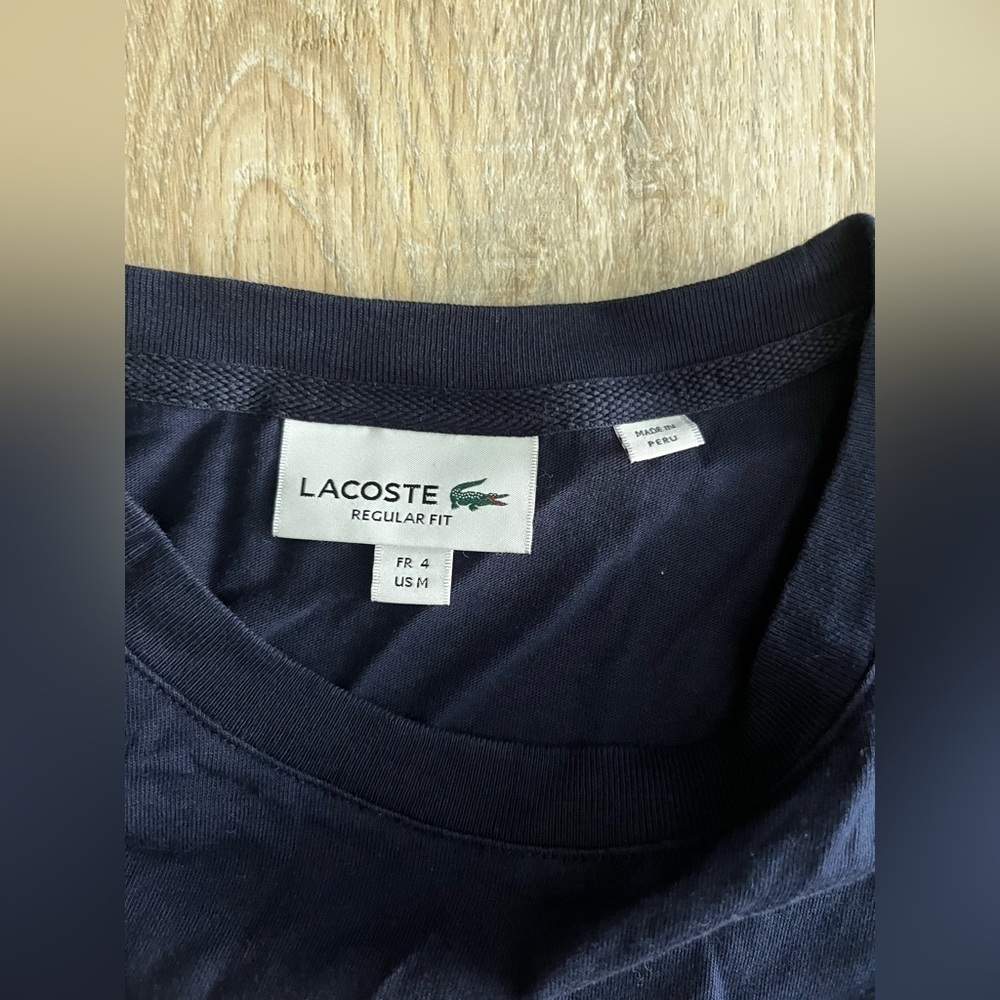 Lacoste Men's Navy Short Sleeve Graphic T-Shirt - Size Medium - Picture 5 of 10